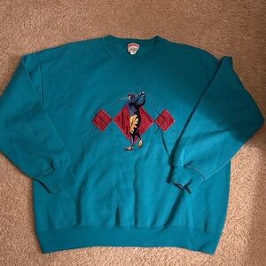 Vibrant Teal Men's Crewneck Sweater